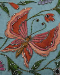 MZ Handbag Green Silk Butterflies