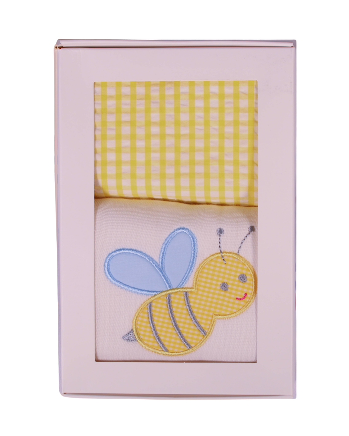 3Ms Bib & Burp Set Blue Bumble Bee