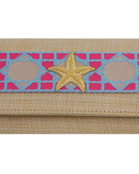 Straw Clutch Purse - large Starfish