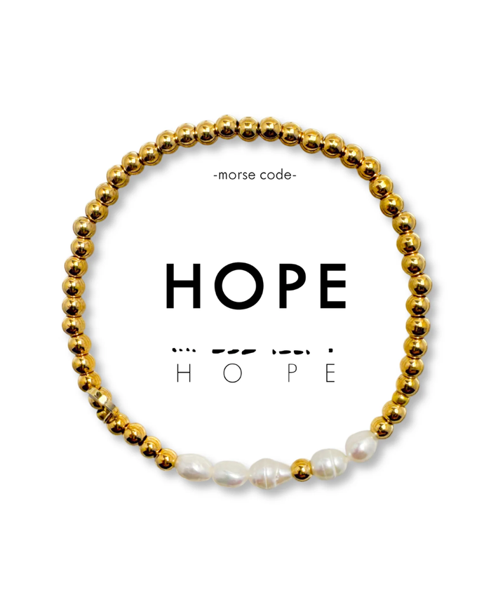 Morse Code Pearl Bracelet Hope