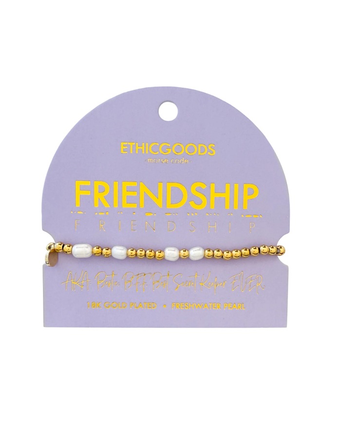 Morse Code Pearl Bracelet Friendship