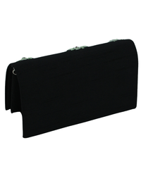 MZ Handbag Black Silk Green Floral