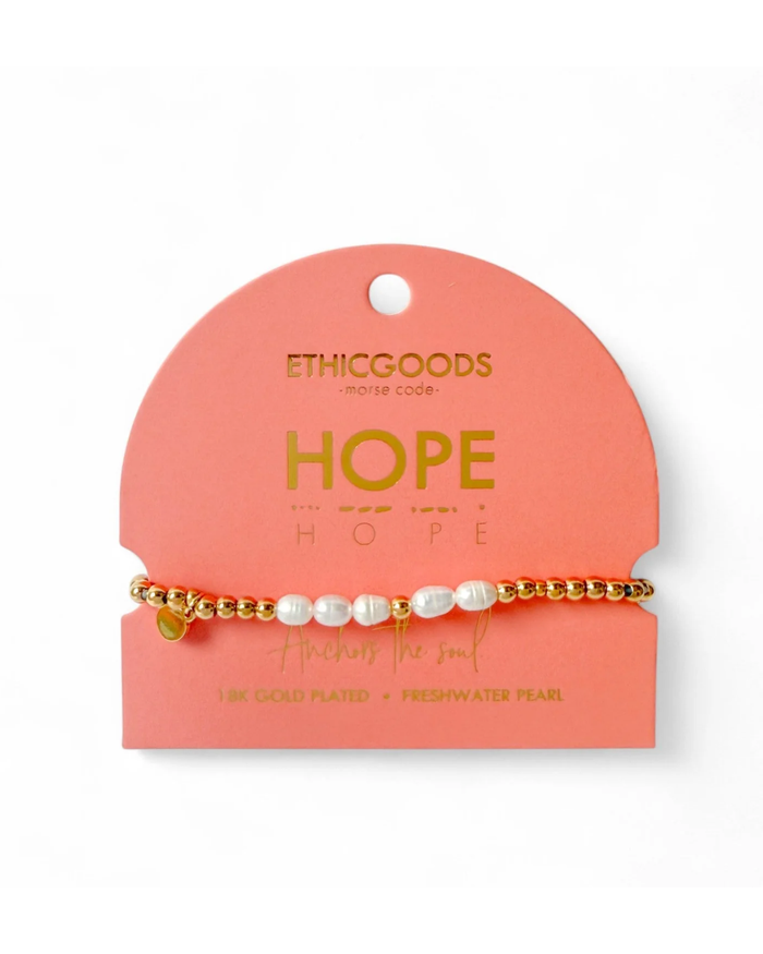 Morse Code Pearl Bracelet Hope