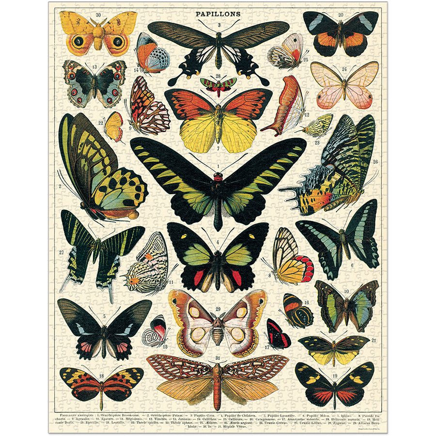 Vintage Puzzle Butterflies