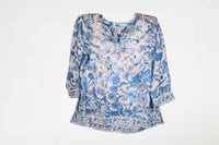 GS - Silk embroidered tunic Birds & Bees Blue