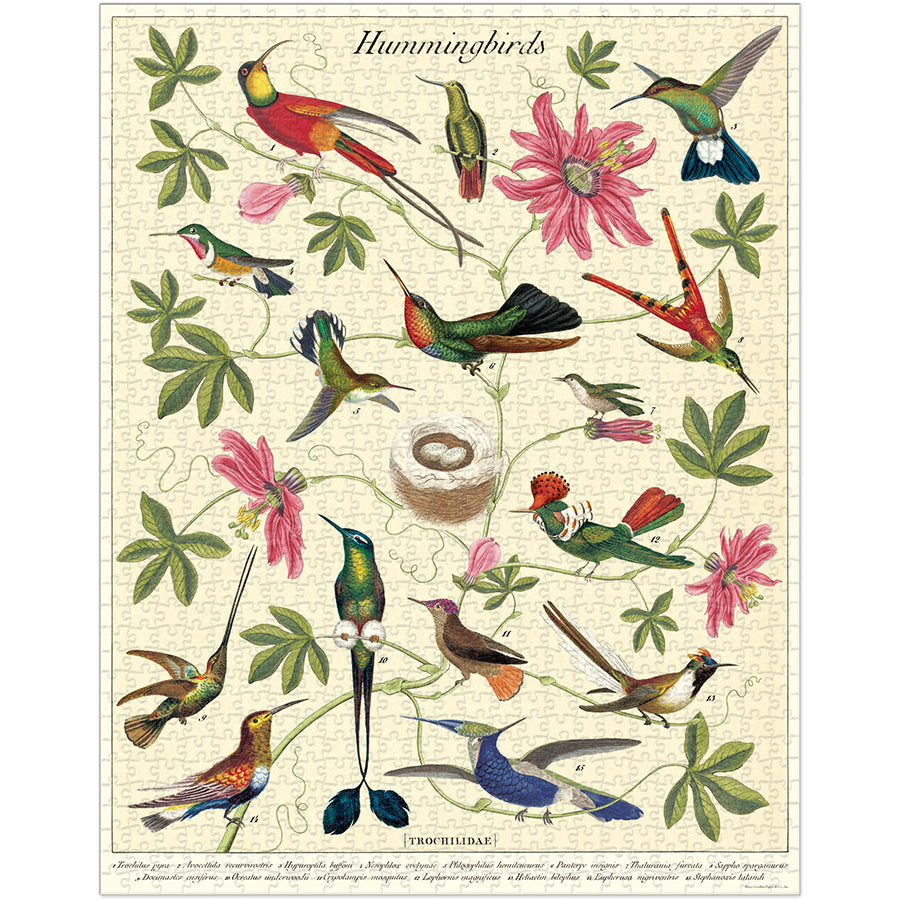 Vintage Puzzle Hummingbirds