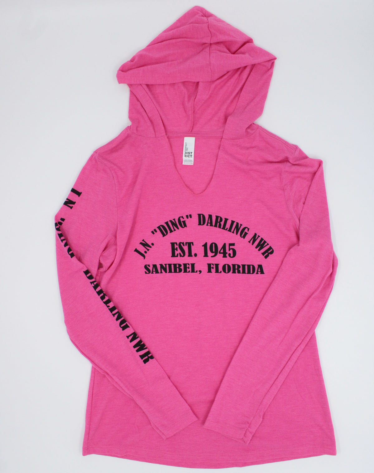 Pink "Ding" Established Ladies Hoodie