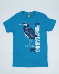 "Ding" Great Blue Heron T-Shirt - Sapphire Blue