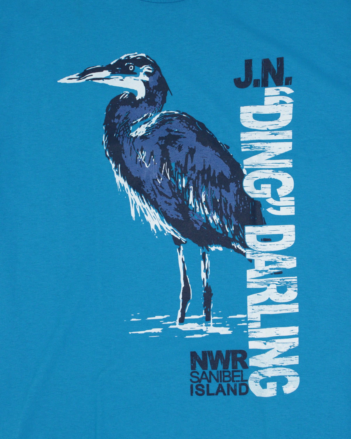 "Ding" Great Blue Heron T-Shirt - Sapphire Blue