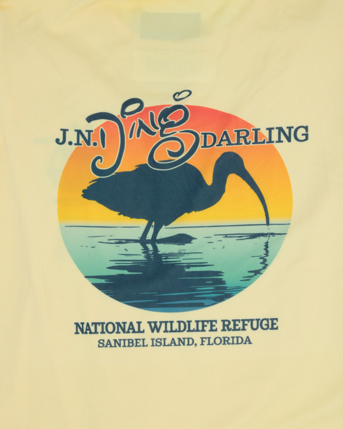 Sunset Ibis - Performance Crew Neck Shirt - Yellow - 50 UPF