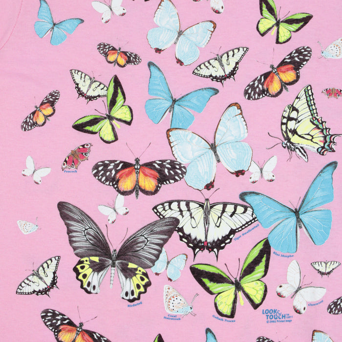 Kids Pink Butterfly T-Shirt - Glows in the Dark