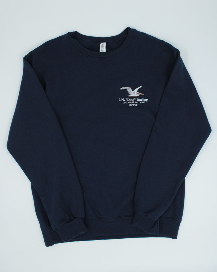 Pelican Embroidered Pullover Sweatshirt - Navy Blue