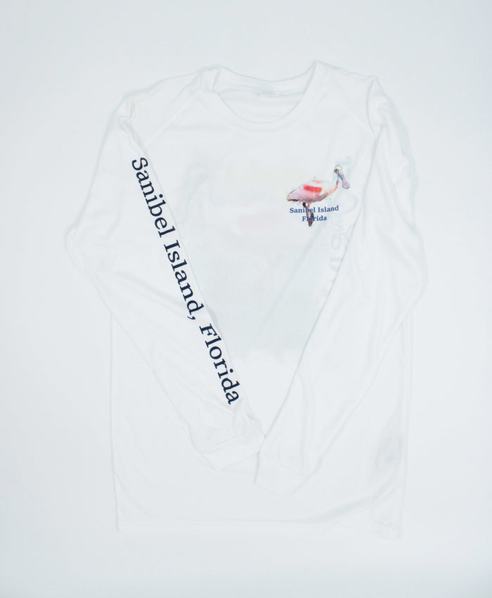 *NEW* Spoonbill Performance Crew Neck Shirt - White - UPF 50