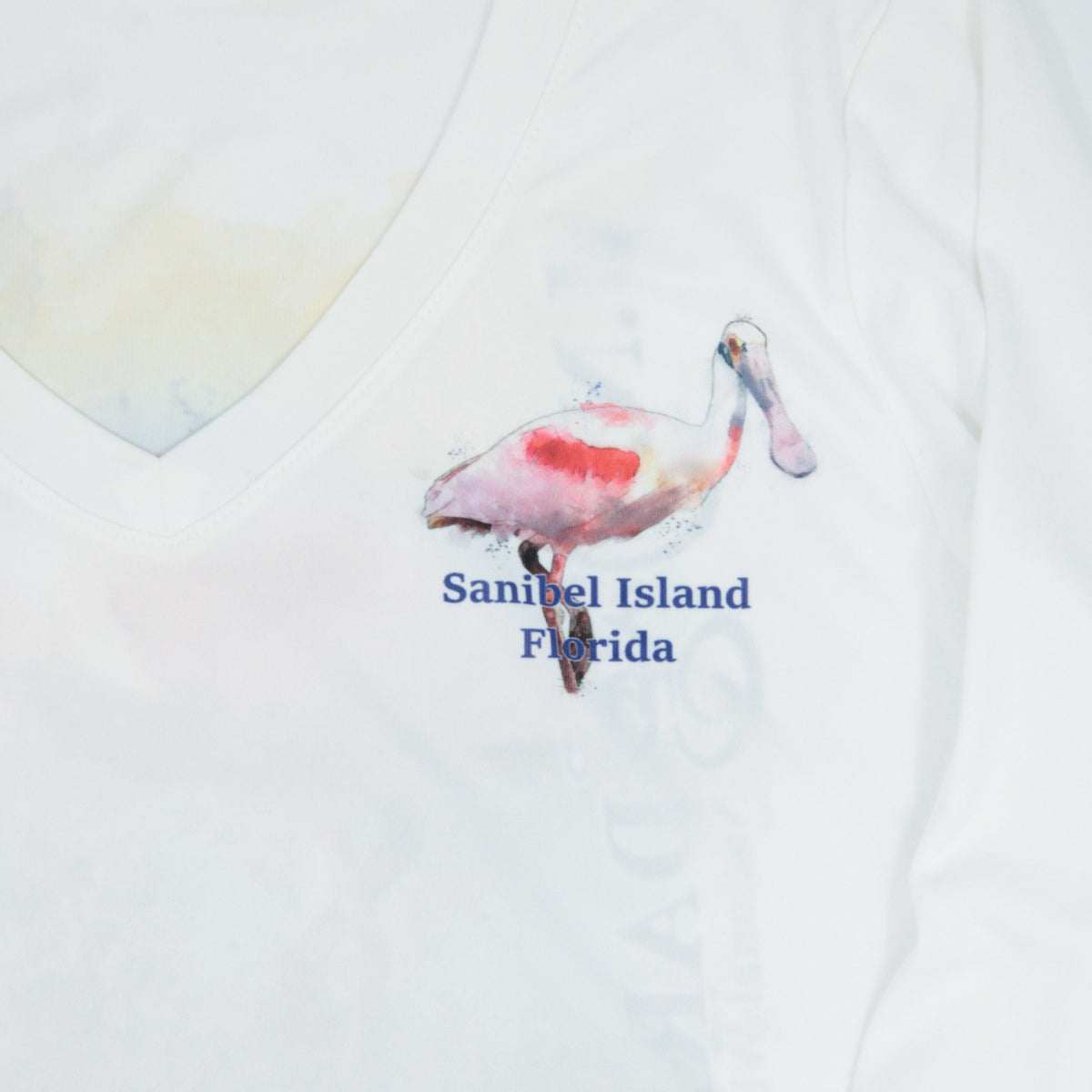 Spoonbill Ladies Performance V-Neck Shirt - White - UPF 50