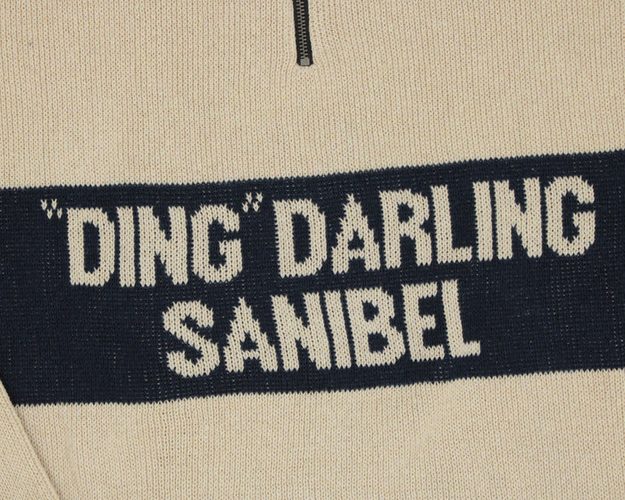 1/4 Zip Sweater "Ding" Camel/Navy