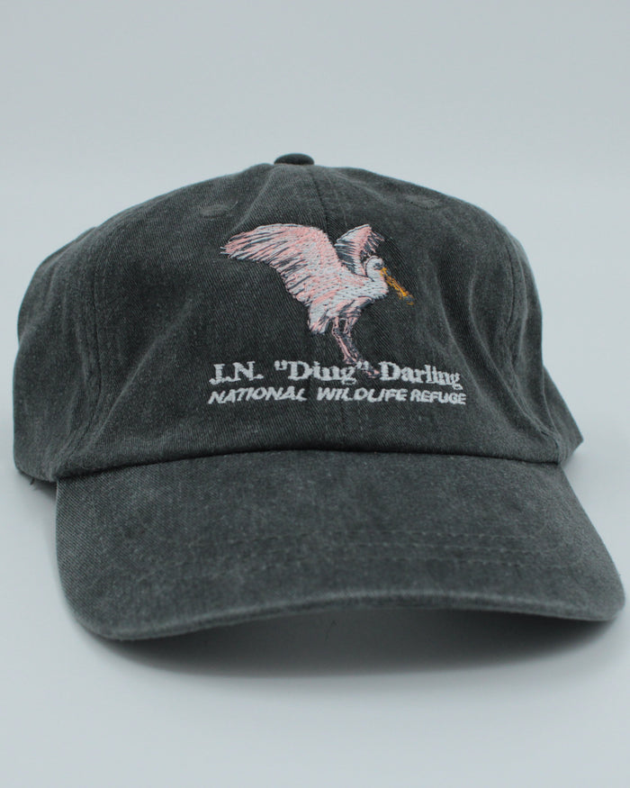 Charcoal Spoonbill Adjustable Baseball Hat