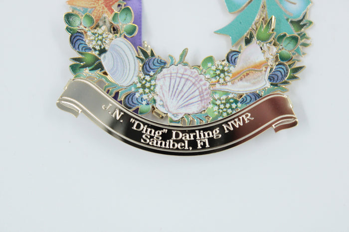 3-D Metal Ornament - "Ding" Darling Coastal Wreath