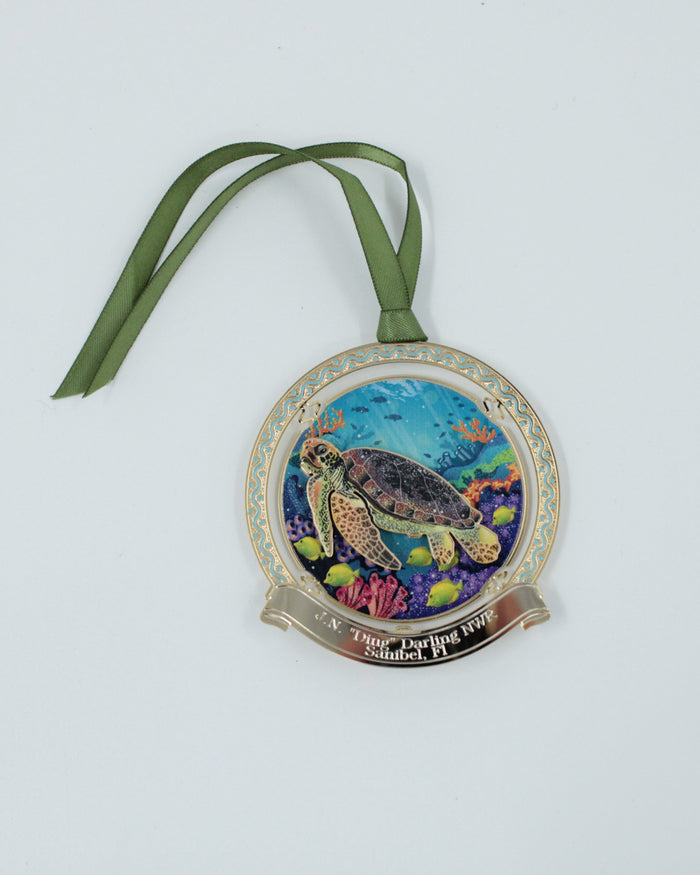 3-D Metal Ornament - "Ding" Darling Sea Turtle Reef