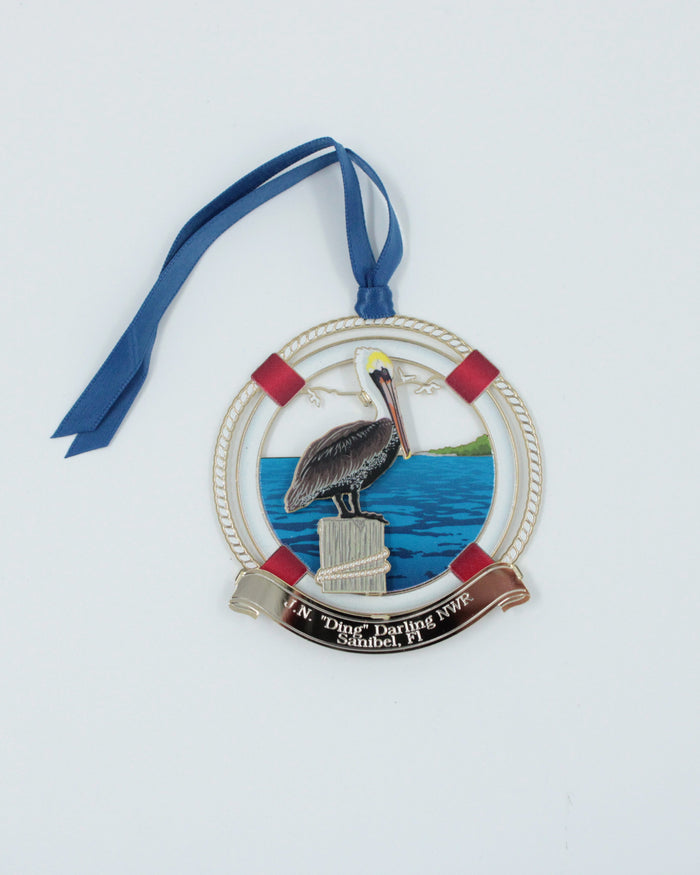 3-D Metal Ornament - "Ding" Darling Pelican