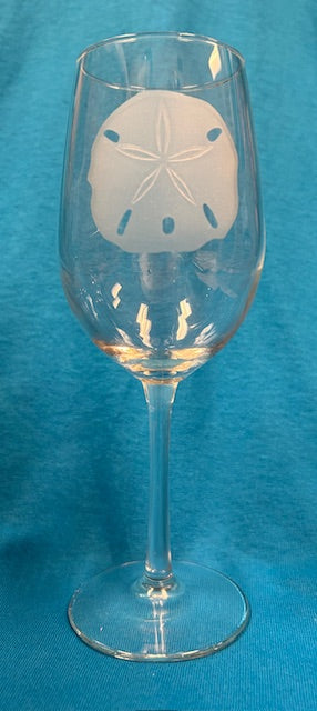 Etched Sand Dollar White Wine 12oz.