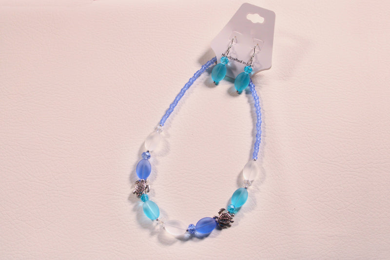Sea Glass Necklace Set - Turtle