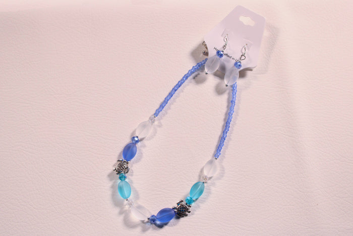 Sea Glass Necklace Set - Turtle