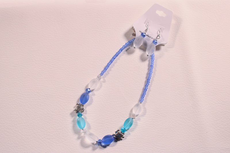 Sea Glass Necklace Set - Turtle