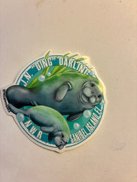Conservation Manatee 3" - "Ding" Darling Whimsical Art Sticker