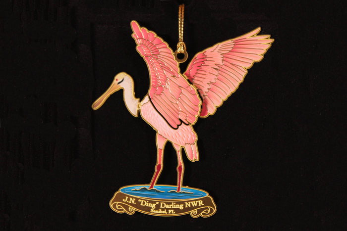 3-D Metal Ornament - "Ding" Spoonbill