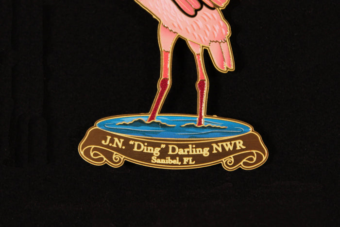 3-D Metal Ornament - "Ding" Spoonbill