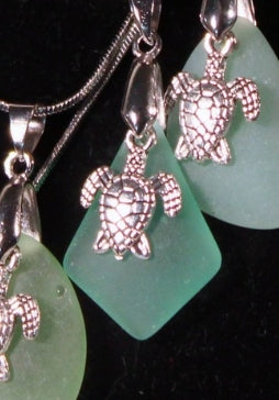 Sea Glass Necklace - Turtle