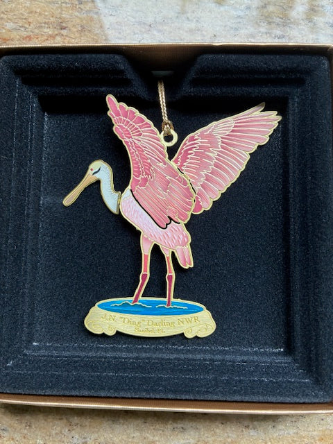 3-D Metal Ornament - "Ding" Spoonbill