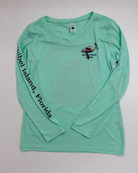 Spoonbill Ladies Performance V-Neck Shirt - Seafoam - UPF 50
