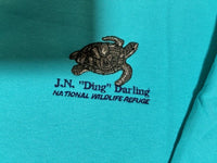 Sea Turtle Embroidered Pullover Sweatshirt - Scuba Blue