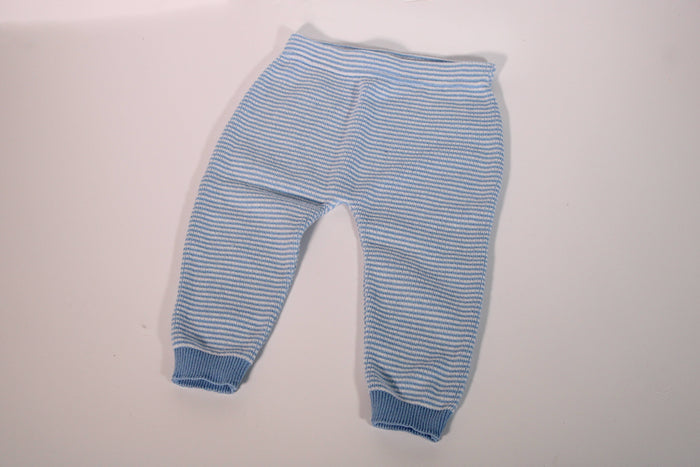 Knit Baby Pull 0n Pants Blue and White Stripe