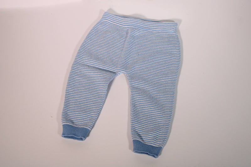 Knit Baby Pull 0n Pants Blue and White Stripe