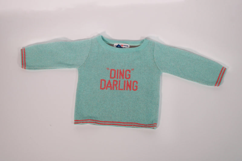 Ding Baby Sweater Aqua and Coral