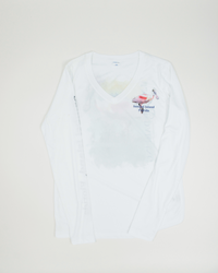 Spoonbill Ladies Performance V-Neck Shirt - White - UPF 50