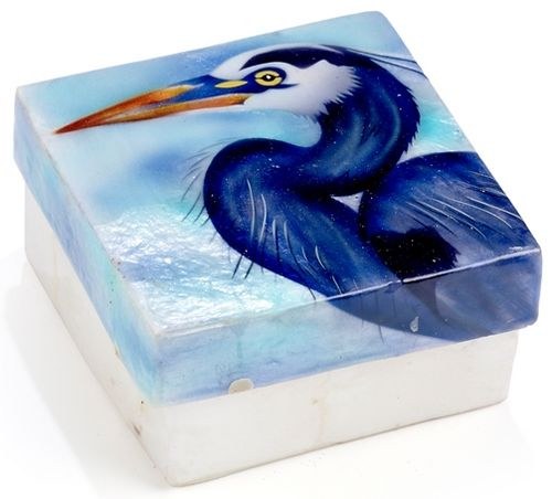 Capiz Box Blue Heron 1714