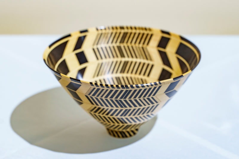 Unique Bowl By Michael Mode - Multi-Color Wood with Inlay