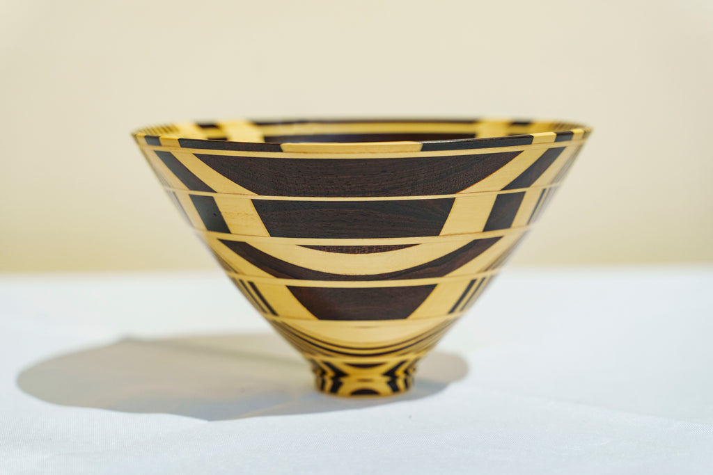Unique Bowl By Michael Mode - Multi-Color Wood with Inlay