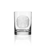 Etched Double Old-Fashioned Glass Sandollar
