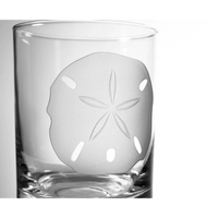 Etched Double Old-Fashioned Glass Sandollar