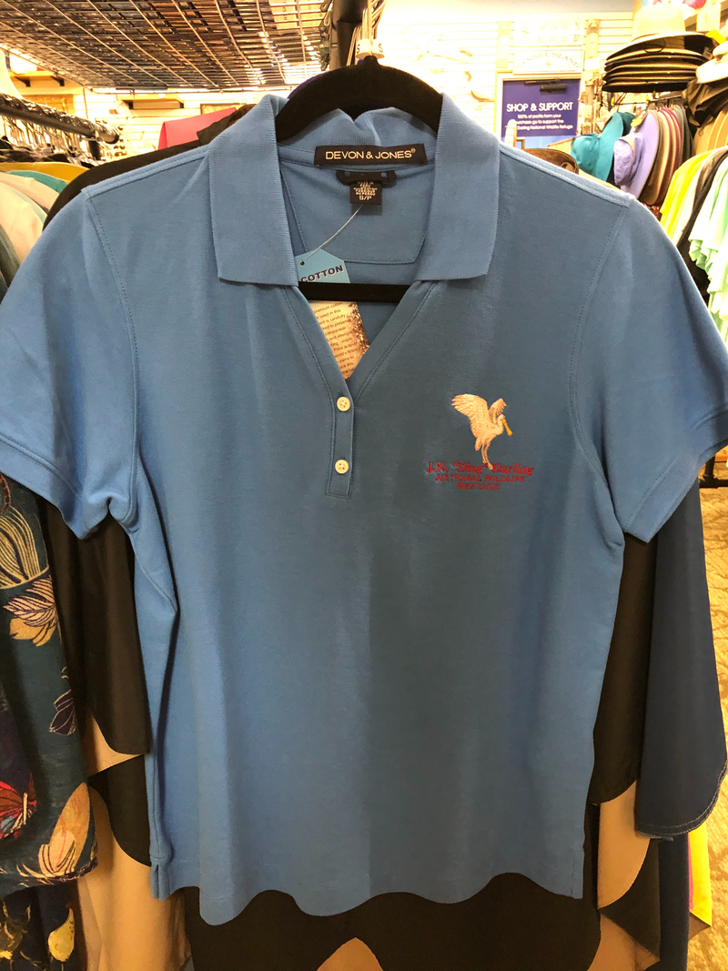 Ladies Blue Spoonbill Polo