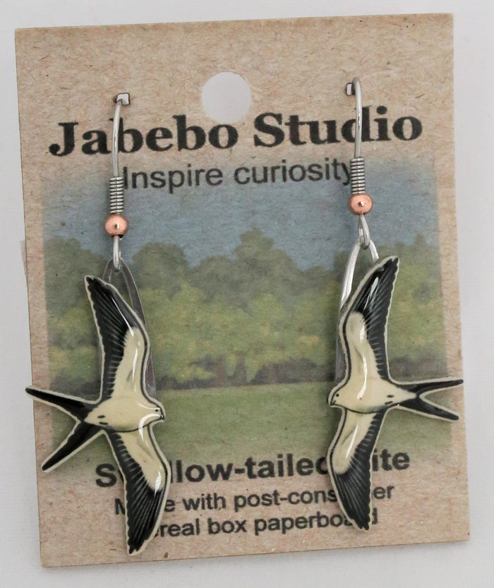 Recycled Swallow-Tailed Kite Earrings