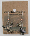 Recycled Brown Pelican Earrings