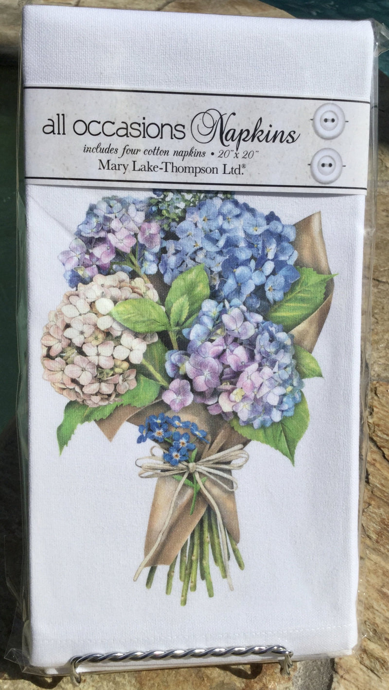 All-Occasion Cotton Napkins - Hydrangea Bouquet - Set of 4