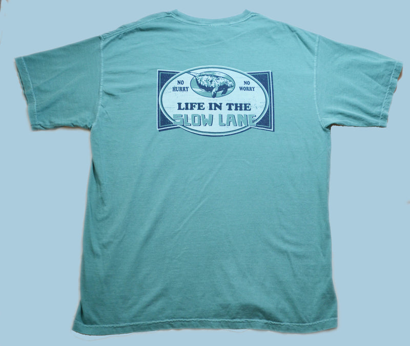 Life in the Slow Lane Manatee T-Shirt - Green