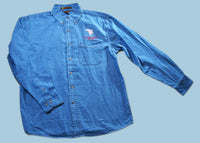 Roseate Spoonbill Denim Long Sleeve Shirt
