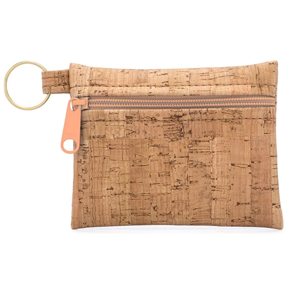 Rustic Cork Key Chain Zipper Pouch  - Natalie Therese